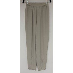 Go Silk Vintage 100% Silk Beige Women’s Elastic Waist Pants Size 2